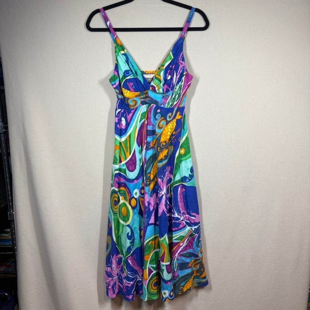 Jams World Womens‎ XS Connie Midi Empire Waist Dress Rare Starlight Pattern